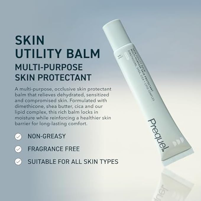 Prequel SKIN UTILITY BALM. ADVANCED OCCLUSIVE FACE CREAM FOR DRY SKIN, MOISTURIZER FOR SENSITIVE SKIN. THICK NON-COMEDOGENIC BARRIER PROTECTION WITH DIMETHICONE AND SHEA BUTTER. 1.7OZ TUBE - Image 2